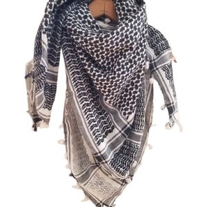Mens Arab Kefiyeh Cotton Head Scarf Arab Middle Eastern Unisex 44 inch Square